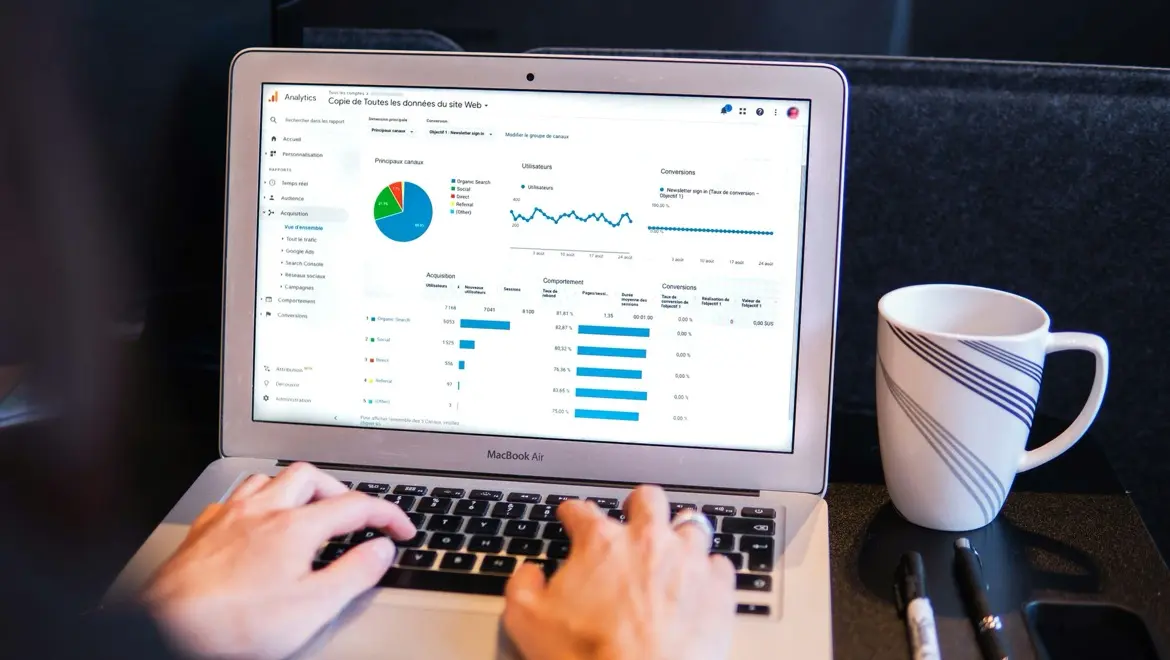 computer screen showing google analytics